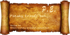 Pataky Erzsébet névjegykártya